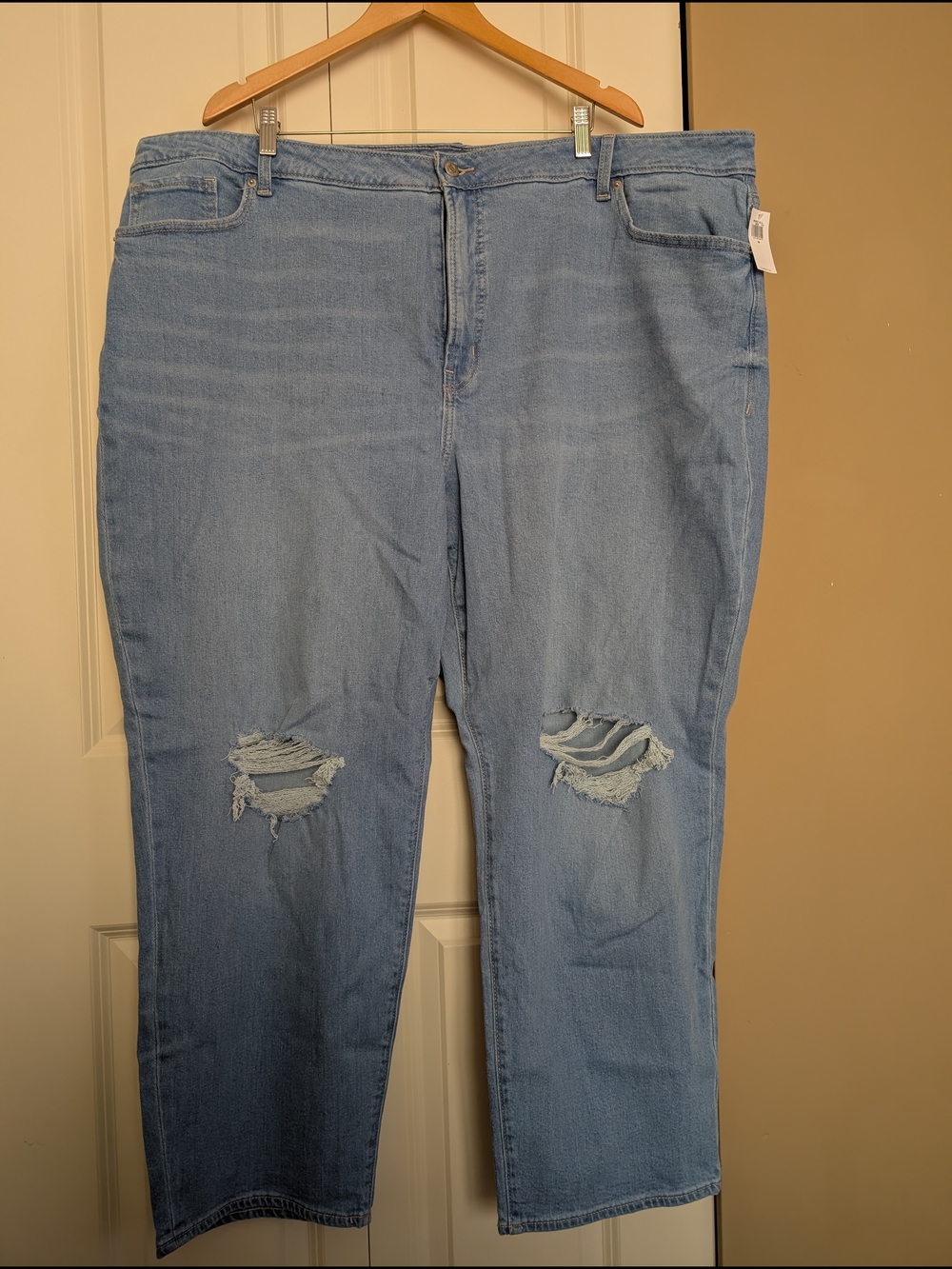 Old Navy Light Blue Boyfriend Jeans with Knee Rips